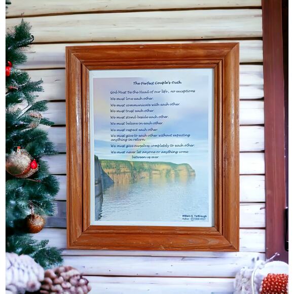Wedding Vows Framed Poem Perfect Couple Marriage Gift VTG 💍 - Picture 16 of 16